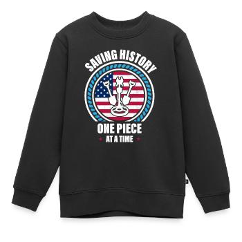 Détection de métaux, détecteur de métaux - Sweat Premium enfant bio - noir - Devant - AI Model Kid Female (0cm)