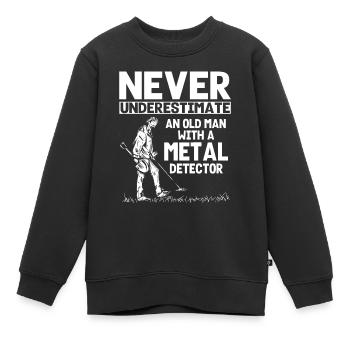 Détection de métaux, détecteur de métaux - Sweat Premium enfant bio - noir - Devant - AI Model Kid Female (0cm)
