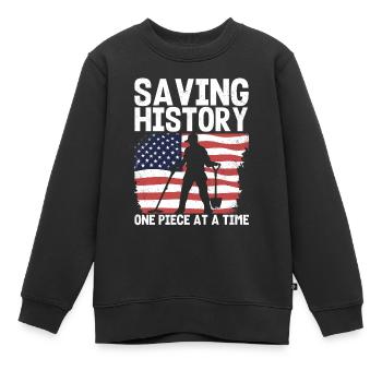 Détection de métaux, détecteur de métaux - Sweat Premium enfant bio - noir - Devant - AI Model Kid Female (0cm)
