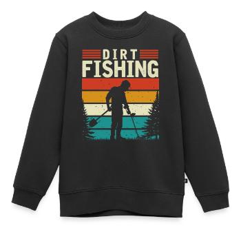 Détection de métaux, détecteur de métaux - Sweat Premium enfant bio - noir - Devant - AI Model Kid Female (0cm)