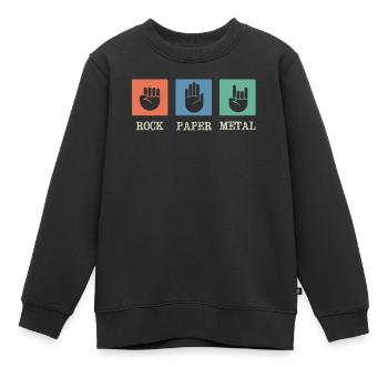 Metal -Musik, Rockpapiermetallmusik - Kinder Premium Organic Sweatshirt - Schwarz - Vorne - AI Model Kid Female (0cm)