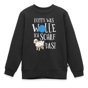 Schaf, Hirte, Schafhirte, Schafzucht - Kinder Premium Organic Sweatshirt - Schwarz - Vorne - AI Model Kid Female (0cm)