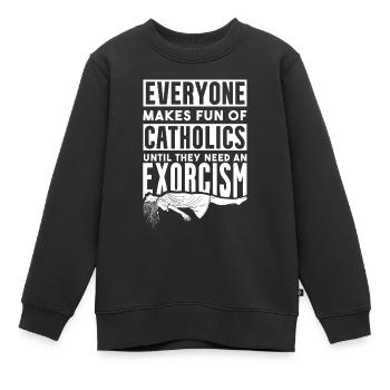 Catholiques, Église, Exorcisme - Sweat Premium enfant bio - noir - Devant - AI Model Kid Female (0cm)