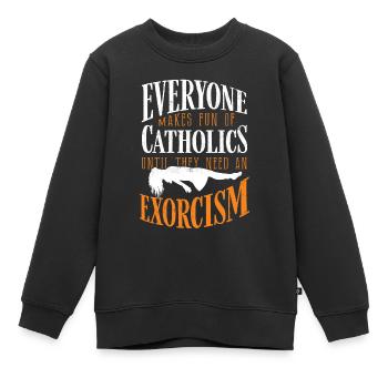Catholiques, Église, Exorcisme - Sweat Premium enfant bio - noir - Devant - AI Model Kid Female (0cm)