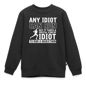 Halbmarathon, Marathon, Läufer - Kinder Premium Organic Sweatshirt - Schwarz - Vorne - AI Model Kid Female (0cm)