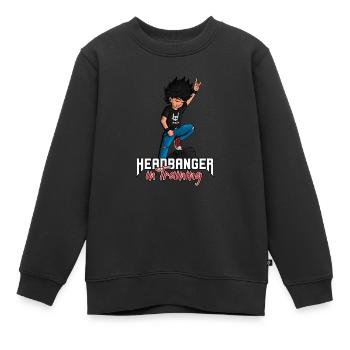 Kleine Rocker - Headbanger im Training - Kinder Premium Organic Sweatshirt - Schwarz - Vorne - AI Model Kid Female (0cm)