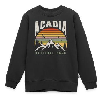 Parc national Acadia - Sweat Premium enfant bio - noir - Devant - AI Model Kid Female (0cm)