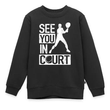 Tennisspieler, Tennis Spielen, Tennis - Kinder Premium Organic Sweatshirt - Schwarz - Vorne - AI Model Kid Female (0cm)