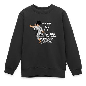 Ich bin 14 - Jungen Karate - Kinder Premium Organic Sweatshirt - Schwarz - Vorne - AI Model Kid Female (0cm)