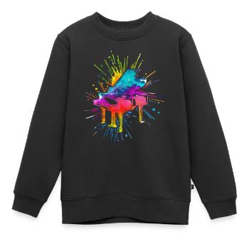 Piano, Pianist - Kinder Premium Organic Sweatshirt - Schwarz - Vorne - AI Model Kid Female (0cm)