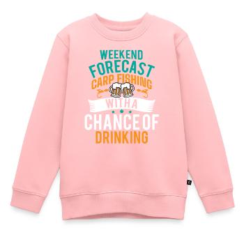 Pêche à la carpe et consommation d’alcool. - Sweat Premium enfant bio - rose - Devant - AI Model Kid Female (0cm)