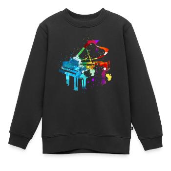 Piano, Pianist - Kinder Premium Organic Sweatshirt - Schwarz - Vorne - AI Model Kid Female (0cm)