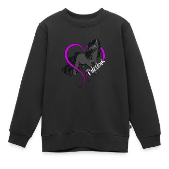 Pferdeliebhaber - Friesen - Kinder Premium Organic Sweatshirt - Schwarz - Vorne - AI Model Kid Female (0cm)