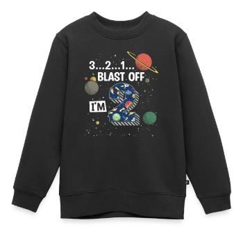 Blast Off Ich Bin2 Jahre Alt, 2. Geburtstag - Kinder Premium Organic Sweatshirt - Schwarz - Vorne - AI Model Kid Female (0cm)