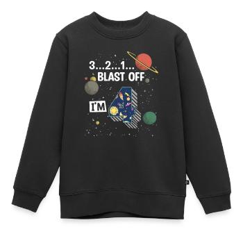 Blast Off Ich Bin 4 Jahre Alt, 4. Geburtstag - Kinder Premium Organic Sweatshirt - Schwarz - Vorne - AI Model Kid Female (0cm)