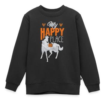 Reiten, Auf Dem Rücken Des Pferdes - Kinder Premium Organic Sweatshirt - Schwarz - Vorne - AI Model Kid Female (0cm)