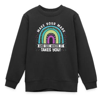 Machen Sie Sich Einen Zeichen Und Sehen Sie - Kinder Premium Organic Sweatshirt - Schwarz - Vorne - AI Model Kid Female (0cm)