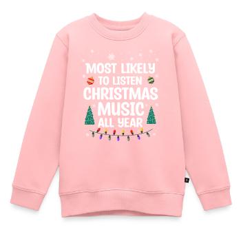 Weihnachts -Zitat, Lustiges Weihnachtszitat - Kinder Premium Organic Sweatshirt - Rosa - Vorne - AI Model Kid Female (0cm)