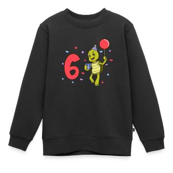 Mit Schildkröte - Kinder Geburtstag 6 Jahre - Kinder Premium Organic Sweatshirt - Schwarz - Vorne - AI Model Kid Female (0cm)