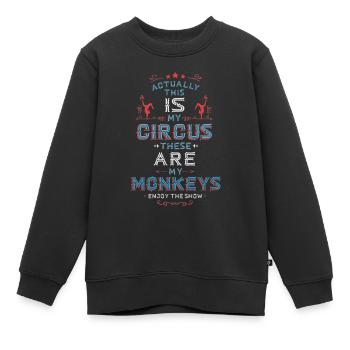 Mein Zirkus, Meine Affen - Kinder Premium Organic Sweatshirt - Schwarz - Vorne - AI Model Kid Female (0cm)