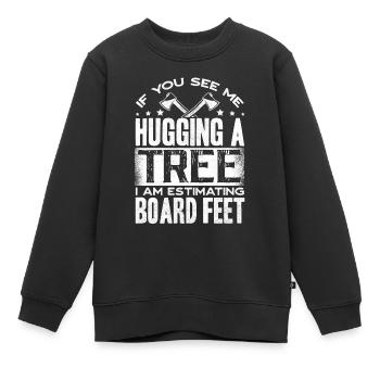 Étreinte d’arbres, travail du bois, menuisiers - Sweat Premium enfant bio - noir - Devant - AI Model Kid Female (0cm)