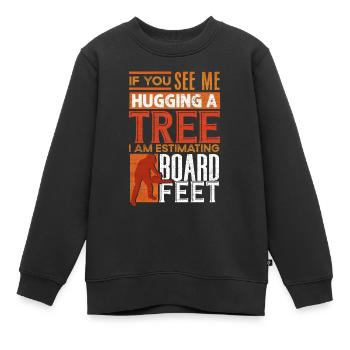 Étreinte d’arbres, travail du bois, menuisiers - Sweat Premium enfant bio - noir - Devant - AI Model Kid Female (0cm)