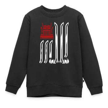 Camionneur Drapeau américain - Sweat Premium enfant bio - noir - Devant - AI Model Kid Female (0cm)