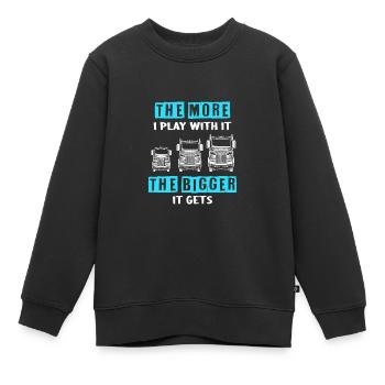 Camionneur Drapeau américain - Sweat Premium enfant bio - noir - Devant - AI Model Kid Female (0cm)