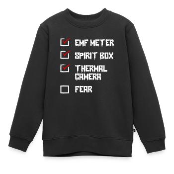 Ghost Hunter, compteur EMF, caméra thermique - Sweat Premium enfant bio - noir - Devant - AI Model Kid Female (0cm)