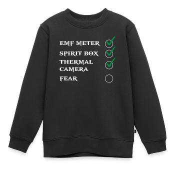 Ghost Hunter, compteur EMF, caméra thermique - Sweat Premium enfant bio - noir - Devant - AI Model Kid Female (0cm)