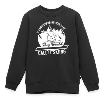 Snowboarder, Snowboarden - Kinder Premium Organic Sweatshirt - Schwarz - Vorne - AI Model Kid Female (0cm)