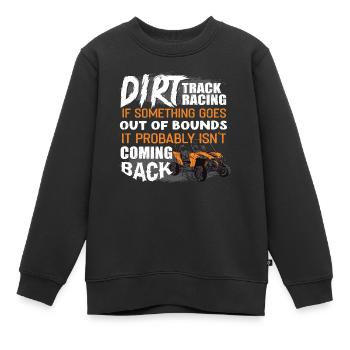 Course sur piste de terre - Sweat Premium enfant bio - noir - Devant - AI Model Kid Female (0cm)