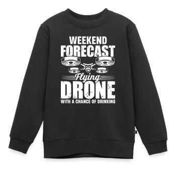 Drohne, Drohnen, Drohnenfliegen - Kinder Premium Organic Sweatshirt - Schwarz - Vorne - AI Model Kid Female (0cm)