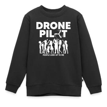 Drohne, Drohnen, Drohnenfliegen - Kinder Premium Organic Sweatshirt - Schwarz - Vorne - AI Model Kid Female (0cm)