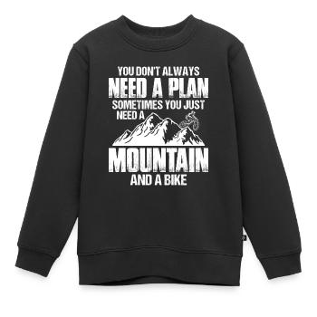 Mountainbiker, Mountainbike - Kinder Premium Organic Sweatshirt - Schwarz - Vorne - AI Model Kid Female (0cm)