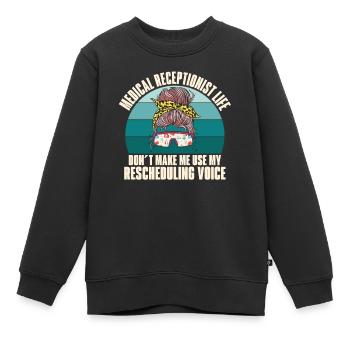 Medical receptionist - Kids Premium Organic Sweatshirt - black - Front - AI Model Kid Female (0cm)