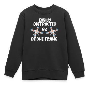 Drone volant, drones, drones, modèles réduits d’avions - Sweat Premium enfant bio - noir - Devant - AI Model Kid Female (0cm)