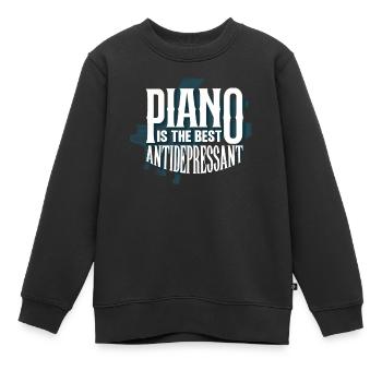 Pianiste, professeur de piano, pianiste, - Sweat Premium enfant bio - noir - Devant - AI Model Kid Female (0cm)