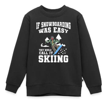 Snowboarders, snowboarders - Sweat Premium enfant bio - noir - Devant - AI Model Kid Female (0cm)