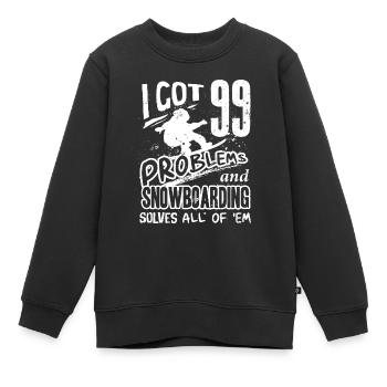 Snowboarders, Vacances snowboard, Matériel de snowboard - Sweat Premium enfant bio - noir - Devant - AI Model Kid Female (0cm)