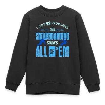 Snowboarders, Vacances snowboard, Matériel de snowboard - Sweat Premium enfant bio - noir - Devant - AI Model Kid Female (0cm)