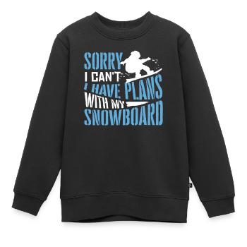 Snowboarders, Vacances snowboard, Matériel de snowboard - Sweat Premium enfant bio - noir - Devant - AI Model Kid Female (0cm)