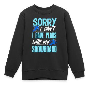 Snowboarders, Vacances snowboard, Matériel de snowboard - Sweat Premium enfant bio - noir - Devant - AI Model Kid Female (0cm)