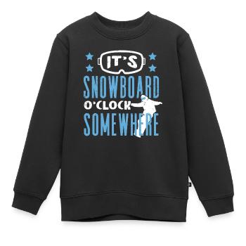 Snowboarders, Vacances snowboard, Matériel de snowboard - Sweat Premium enfant bio - noir - Devant - AI Model Kid Female (0cm)