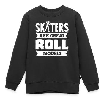 Skaten, Rollschuhlaufen - Kinder Premium Organic Sweatshirt - Schwarz - Vorne - AI Model Kid Female (0cm)