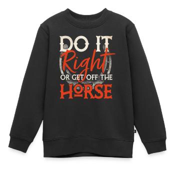 Rodéo, Équitation western, Amoureux des chevaux - Sweat Premium enfant bio - noir - Devant - AI Model Kid Female (0cm)