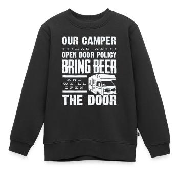 Wohnmobil, Wohnmobil, Wohnmobilcamping - Kinder Premium Organic Sweatshirt - Schwarz - Vorne - AI Model Kid Female (0cm)