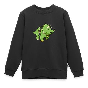 Triceratops Leprechaun - St Patrick Triceratops - Sweat Premium enfant bio - noir - Devant - AI Model Kid Female (0cm)