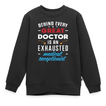 Medical receptionist - Kids Premium Organic Sweatshirt - black - Front - AI Model Kid Female (0cm)