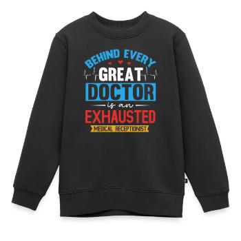 Assistante médicale, réceptionniste - Sweat Premium enfant bio - noir - Devant - AI Model Kid Female (0cm)